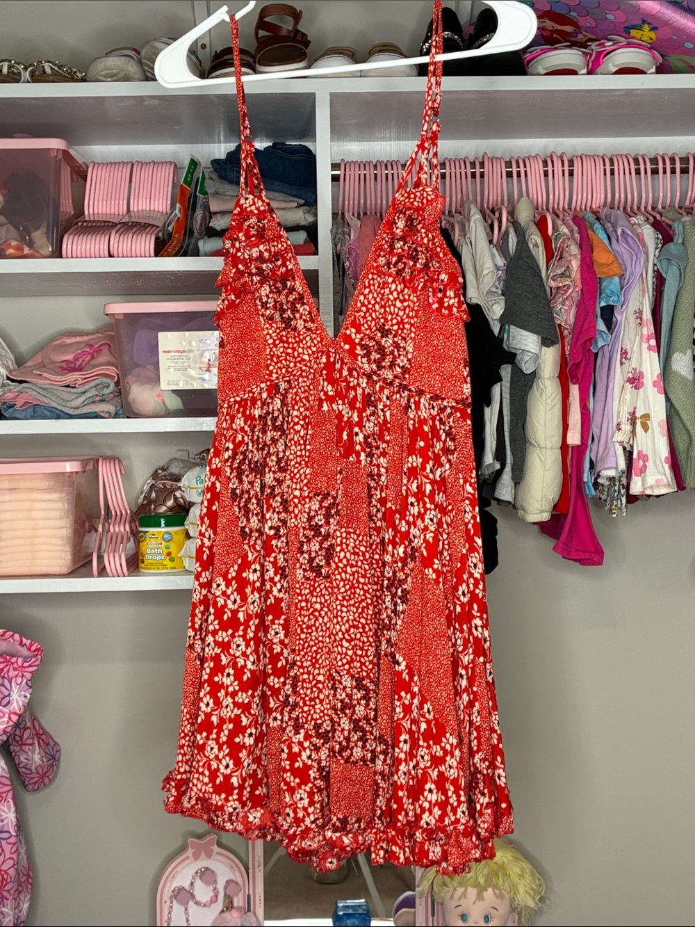 Angel Biba Red Floral Mini Dress